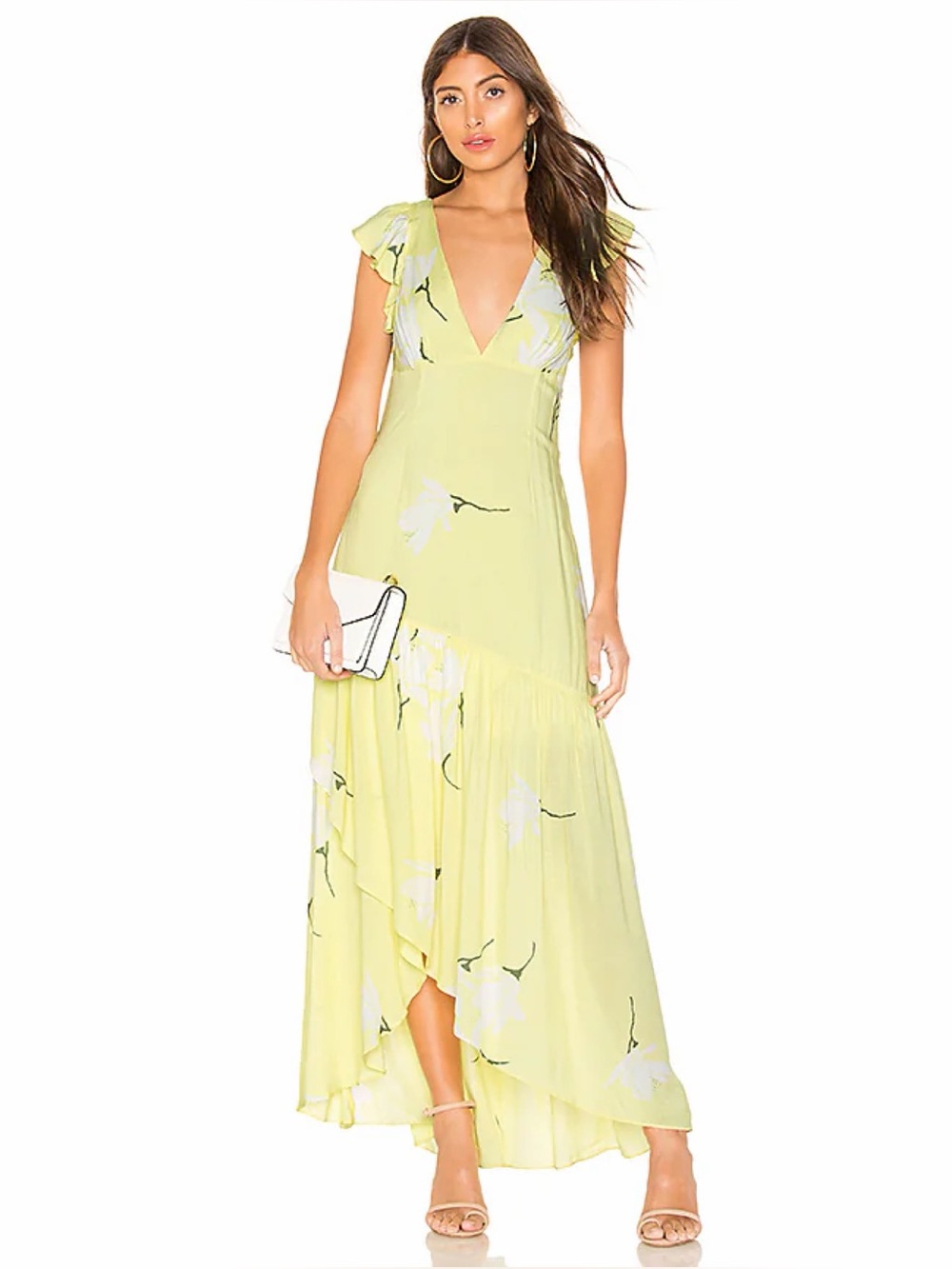 Free People She's A Waterfall Maxi Dress in Yellow Combo